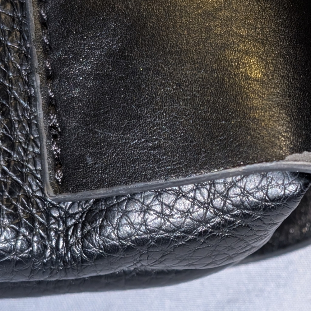 Calvin Klein Black Pebble Leather Textured Messenger Crossbody Bag Purse - Picture 4 of 14